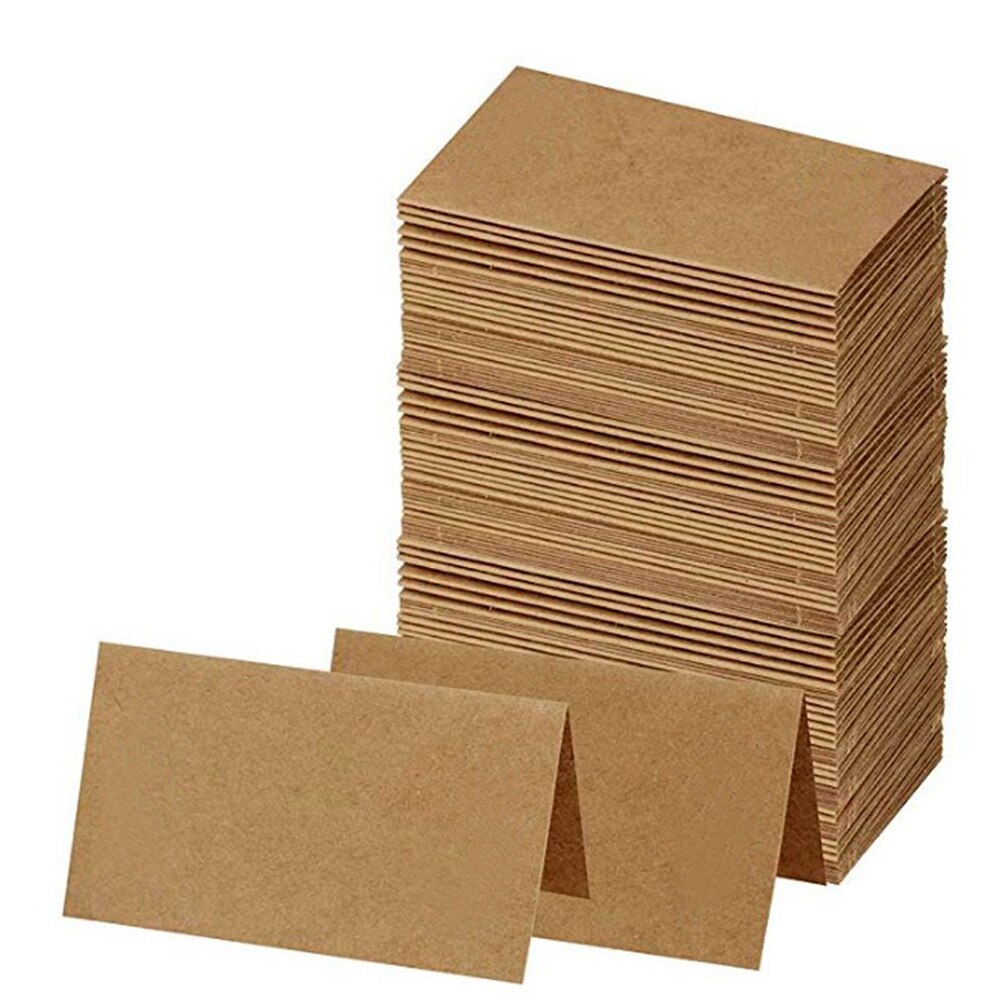 50Pcs White Kraft Paper Card Message Memo Wedding Party Thank You Cards Label Bookmarks Blank Kraft Card Word card