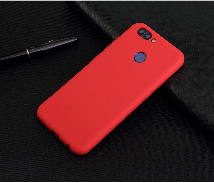 Huawei P Smart 5.65 inch Case TPU Soft Silicone candy Back Cover Phone Case For Huawei P Smart Cover FIG-LX1 P Smart Case: Red