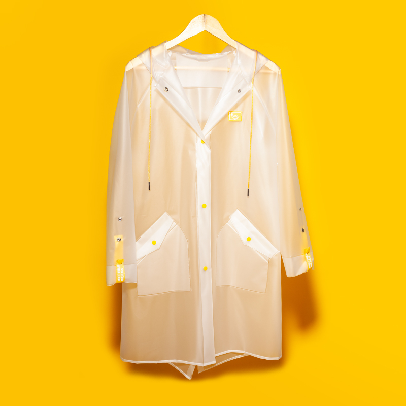 Veste imperméable longue transparente pour femme adulte, imperméable, Poncho de pluie, costume en plastique, coupe-vent,: WHITE / L