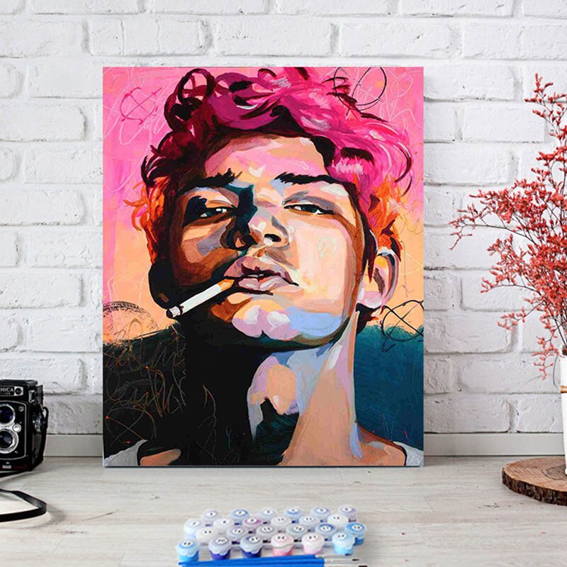 paint by number art painting by numbers Abstract character portrait custom personality living room decoration decompression: 5780 / 30x45cm no frame