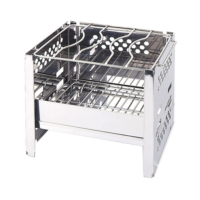 Neue Protable Klapp Feuer Platte Camping BBQ Furnture Ich bin Freien &Ampere; Haushalt edelstahl 430 Grillmulti-Funktion Grill Regal