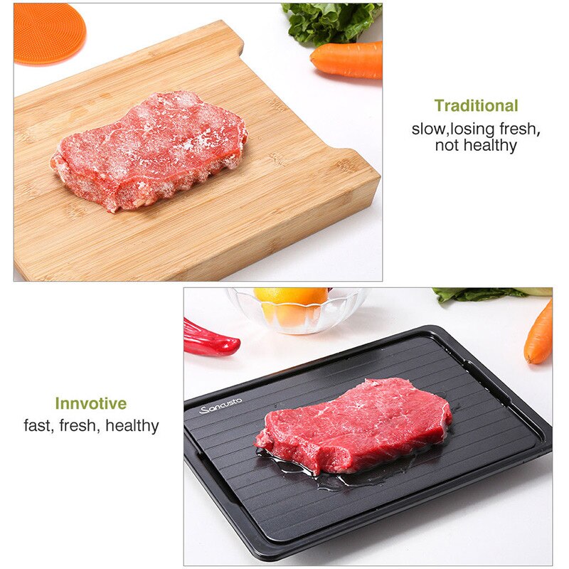 Fast Defrosting Tray with Cleaner Frozen Meat Defrost Food Thawing Plate Board Kitchen Tool