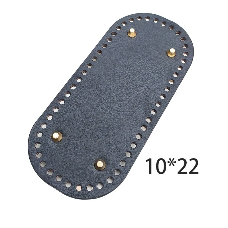 Owalne długie dno do torby z dzianiny PU skórzane akcesoria do toreb ręcznie dno z 52 otworami DIY torba szydełkowa dno 22x10cm: 2