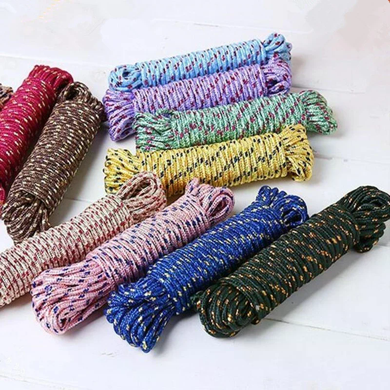 10 Meters Clothesline Drying Rope Outdoor Windproof Non-slip Thick Indoor And Outdoor Non-drilling Cold Clothes Rope