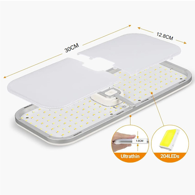 Wohnmobil-Leuchten für Höhle Innenbereich, 3-farbige Wohnmobil-Leuchten, 204 LEDs, dimmbare 12-V-Volt-LED-Lampen, Wohnmobil-Deckenleuchte