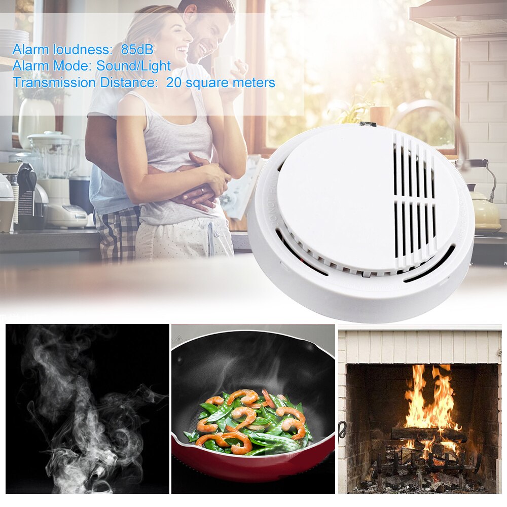 Uavhengig brannalarm sensor 85 db røykvarsler røyk branndetektor tester hjem sikkerhetssystem for kjøkken restaurant hotell