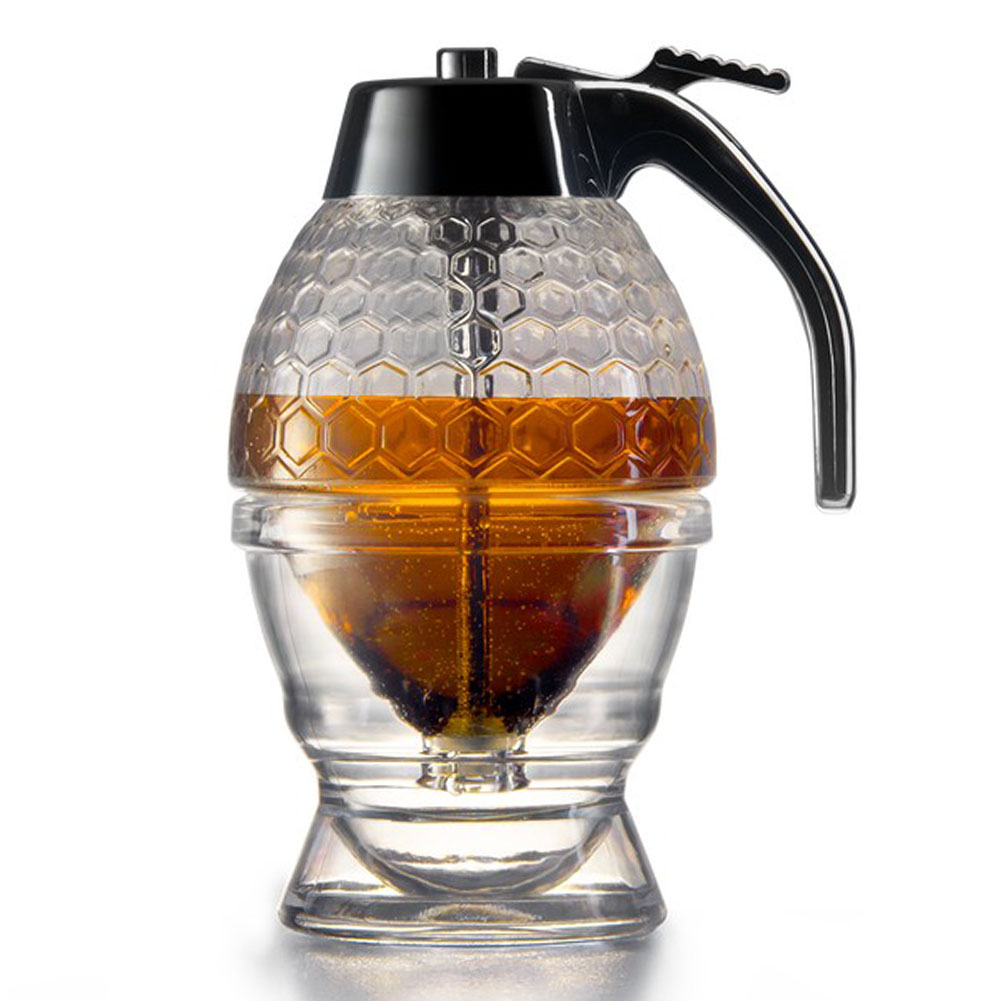 Syrup Dispenser Portable Storage Pot Jar Container Cup Holder Acrylic Drip Kettle Squeeze Bottle Honey Juice Dispenser