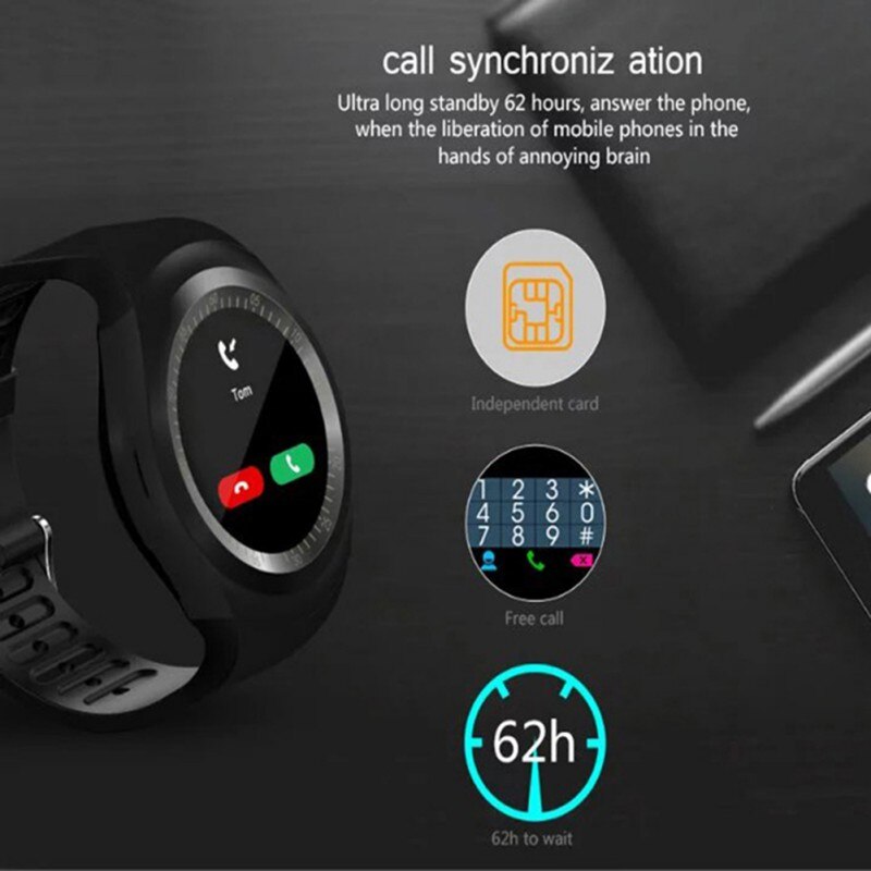 Y1 plus Bluetooth Smart Watch men women Relogio SmartWatch Android Phone Call GSM Sim Remote Camera Information Sports Pedometer