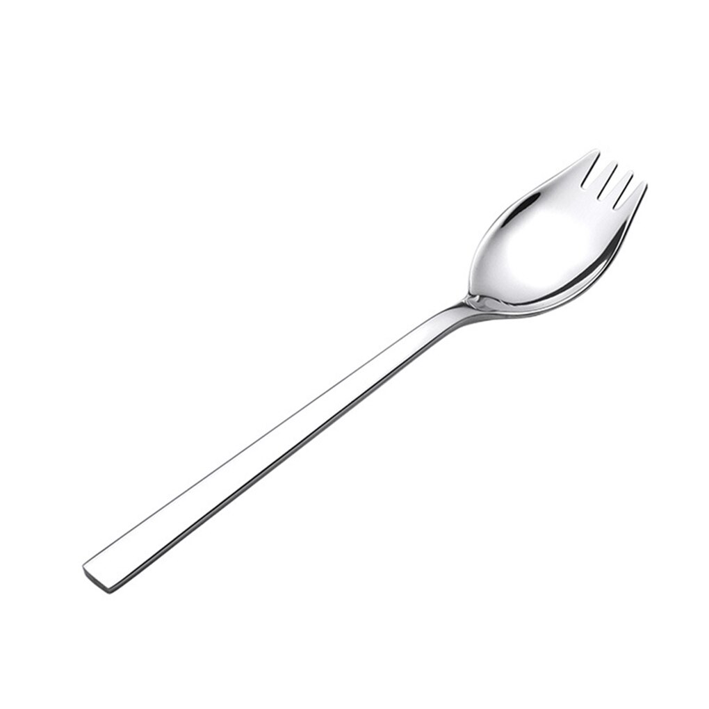 1PC Multi-Function Spoon Fork All In One Long Handle Stainless Steel Fruit Salad Spoon Tableware Home Eatting Tool Tableware: M