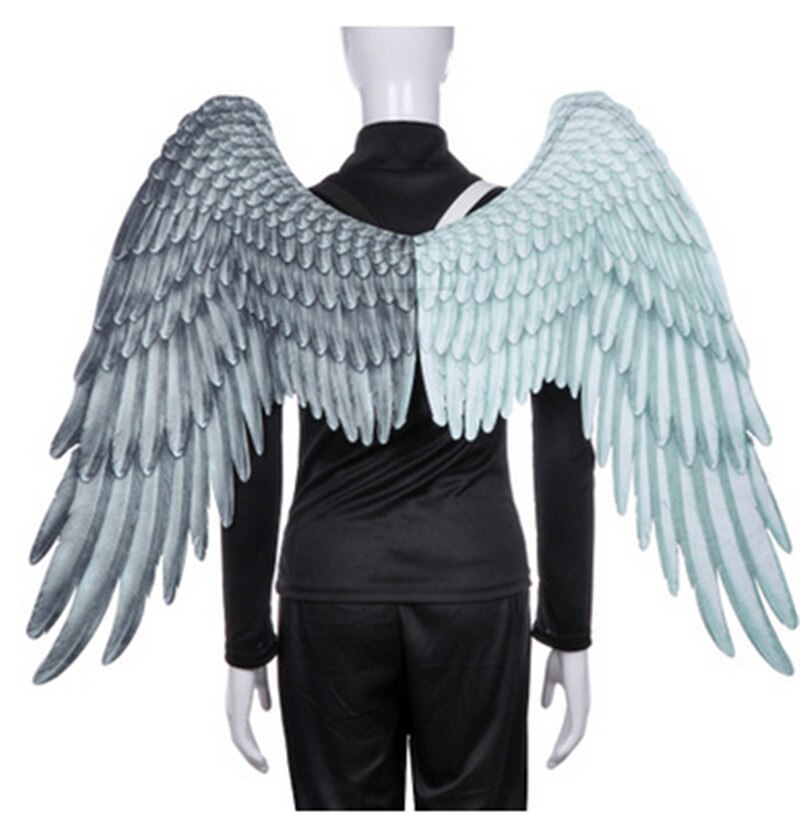 3d engelenvleugels valentijnskind fee zwart witte vleugels volwassen verkleedkleren veer cosplay prop