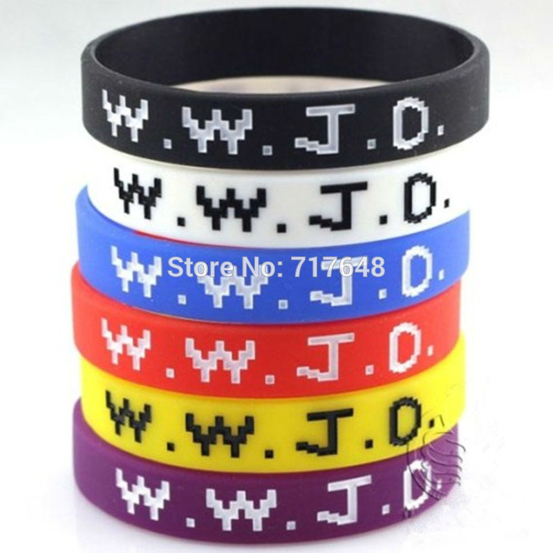 1 st WWJD polsbandje silicone armbanden rubber manchet wrist bands