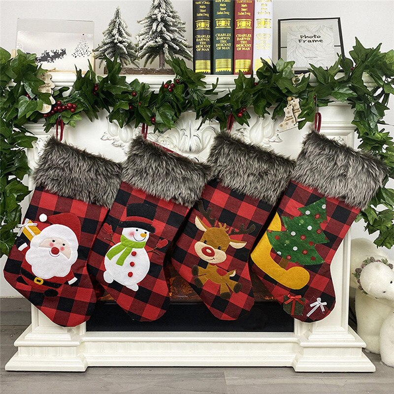 Torebki świąteczne nowy rok świąteczny prezent dla dzieci worek na cukierki ozdoby choinkowe dla domu Navidad skarpety ozdoby na choinkę