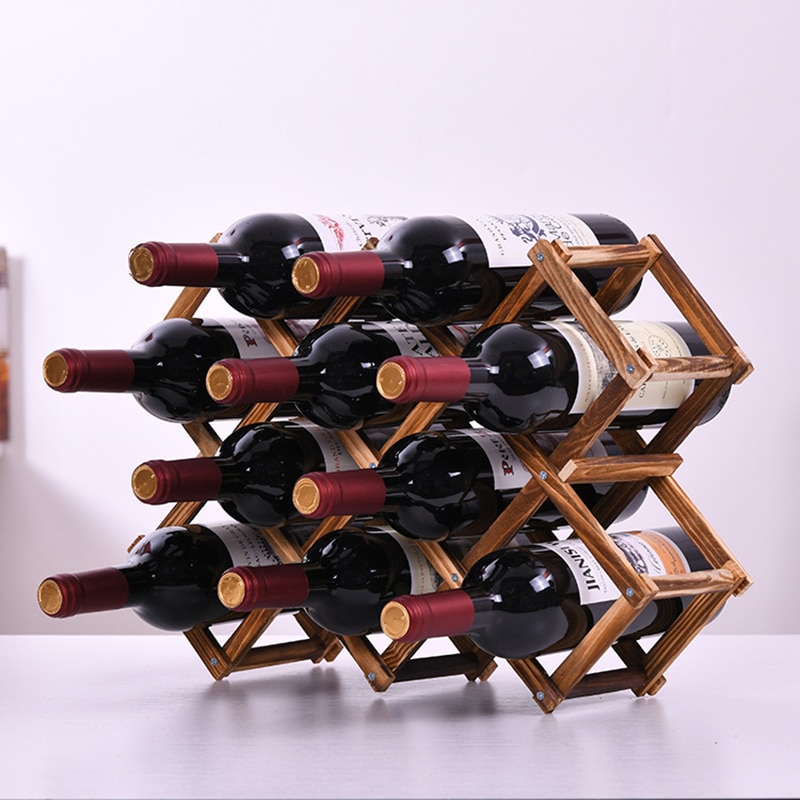 Wooden foldable DIY adjustable red wine rack holder 3/5/6/10 Bottle Holder Bar Display Shelf Home Storage decoration