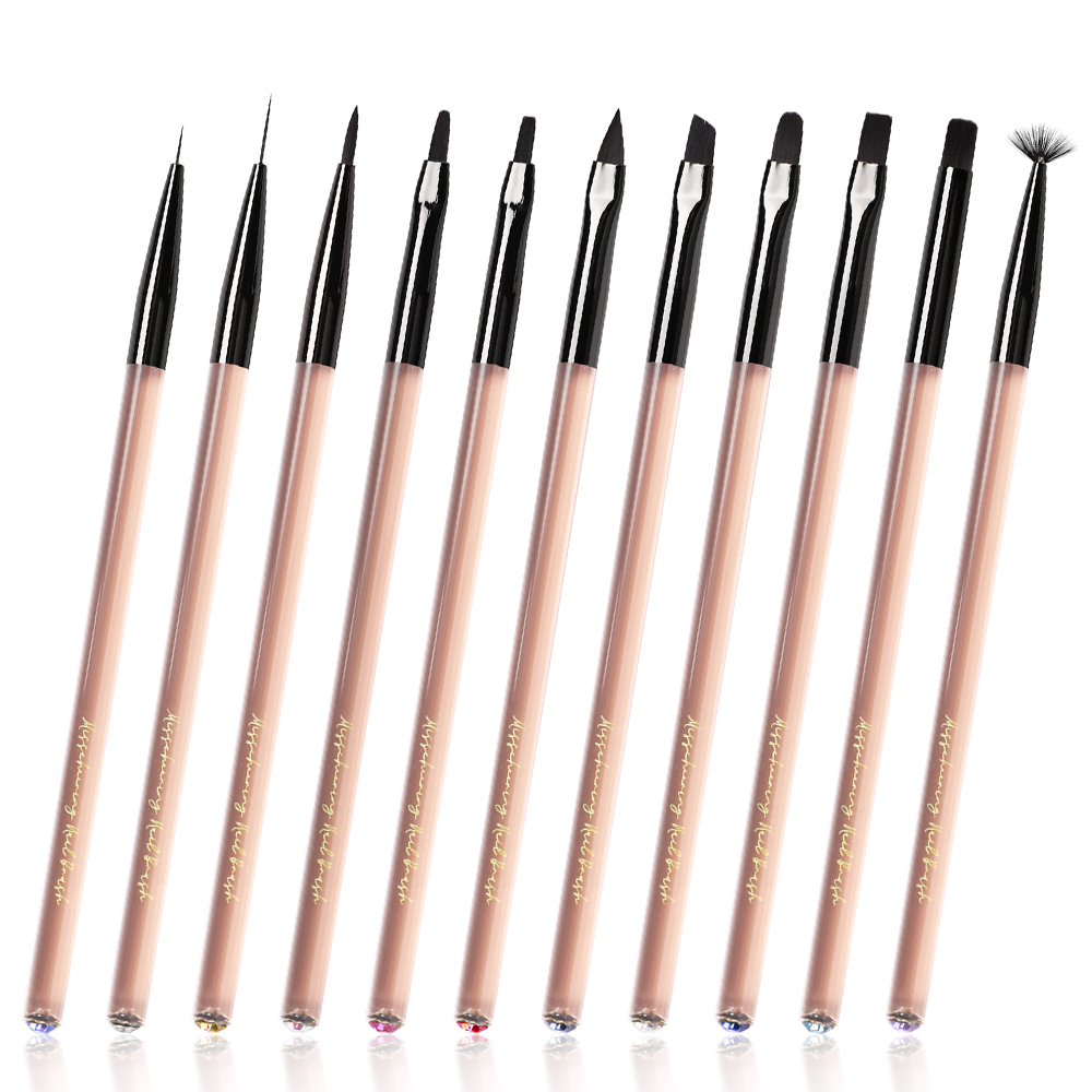 Akrylnagelkonstborste manikyrborstar nageltillbehör tillbehör målningspenna akrylgelnagelkonstverktyg borstar