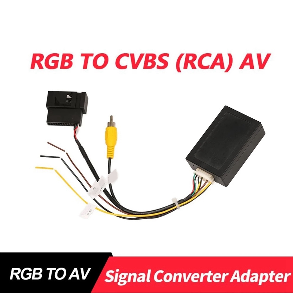 Rgb naar (rca) av cvbs signaalconverter/decoderbox adapter voor de originele achteruitrijcamera van de tiguan, golf 6 en passat cc.