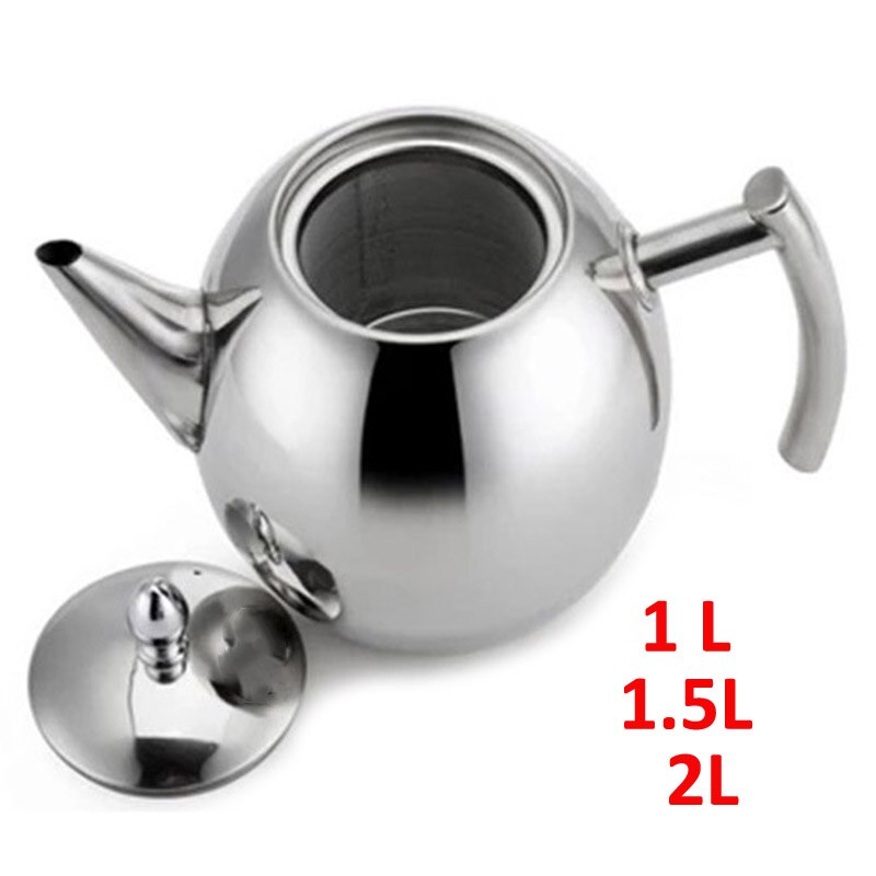 Large Capacity Stainless Steel Coffee Tea Pot Maker with Infuser Kettle Boiling Teapots Drinkware Multifunction Heated