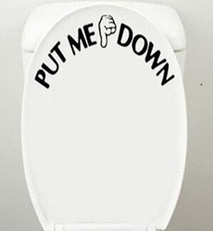 ''PUT ME DOWN'' Grappige decoratieve vinyl wc stickers Badkamer Home Decor Art Decal