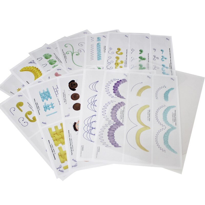 Tableau de modèle de pratique de gâteau, planche de glaçage, dessin, pâte, papier d&#39;enseignement, décoration de Fondant, fournitures de pâtisserie, 12 pièces/ensemble