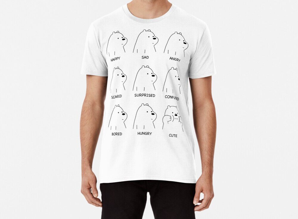 Ice Bear Moods Tee Shirt Men's Summer T shirt 3D Printed Tshirts Short Sleeve Tshirt Men/women T-shirt