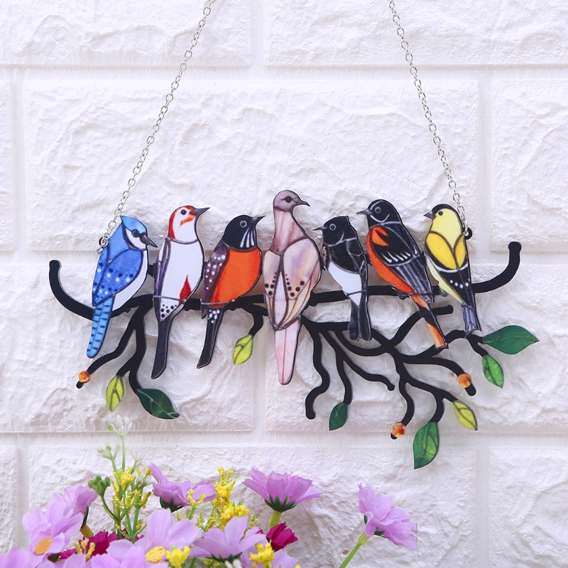 tooloflife - Decorazioni per finestre in vetro colorato con coccinella, decorazione per finestra, decorazione per interni, giardino, casa, 4 pezzi