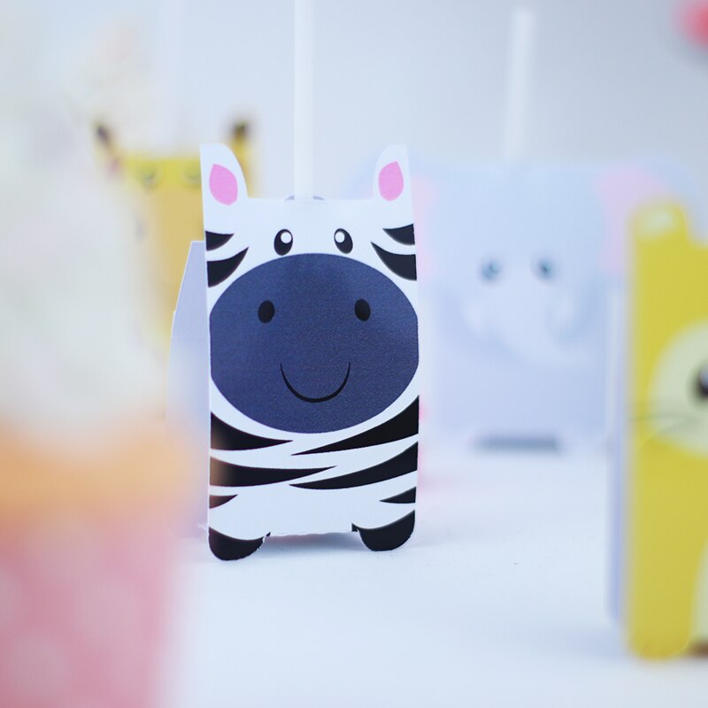 Animales de Safari Favor caja, caja de dulces para regalar caja de bolsas de Caja de la Magdalena de niño, decoración de Cumpleaños de Niños suministros