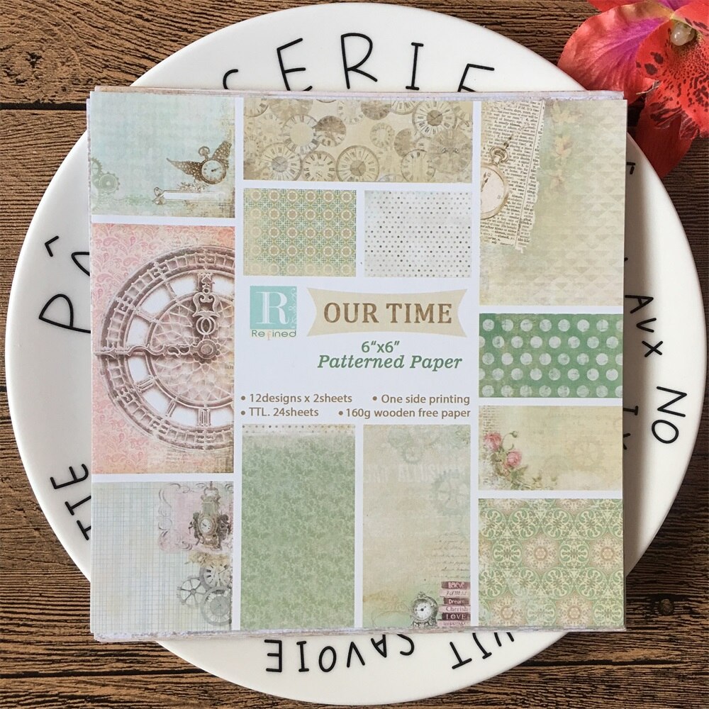 24pcs/Pack 6*6inch Our Time Patterned Paper Pack Scrapbooking DIY Planner Card Making Journal Project Letter Pad