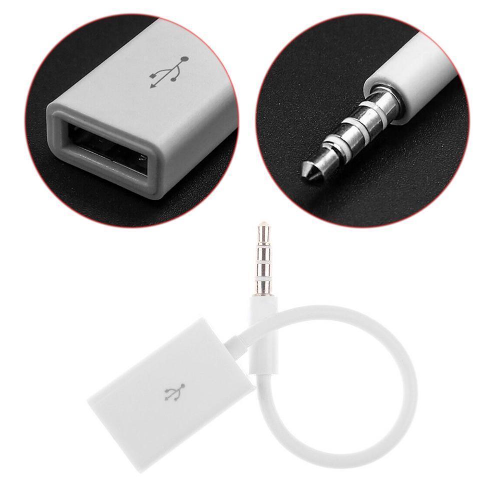Jack 3.5 aux lydplugg til usb konverter usb kabel ledning disk u telefon stasjon  mp3 for biltilbehør flash adapter usb høyttaler