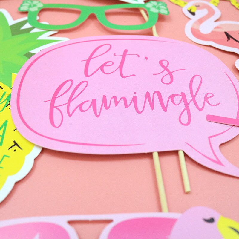 20 stk flamingo foto rekvisitter hawaii party ananas dekorasjon bursdagsfest foto booth kit tilbehør hawaii tropical  pt28