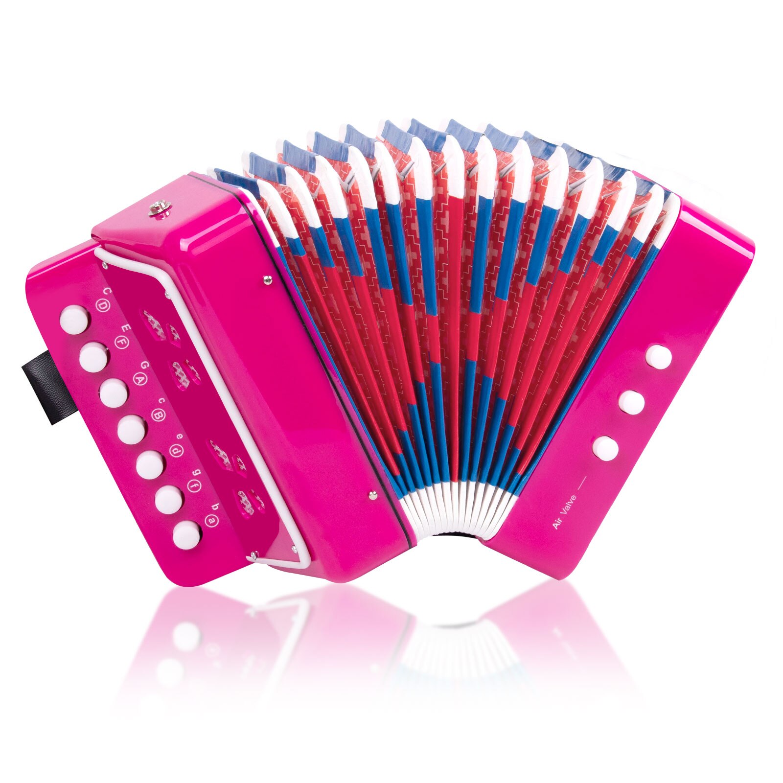 Kids Accordeon Mini Speelgoed Muziekinstrumenten 7 Toetsen Knop Roze Roos Rood Wit Voor Kind Kinderen Peuters Beginners: Bourgondië