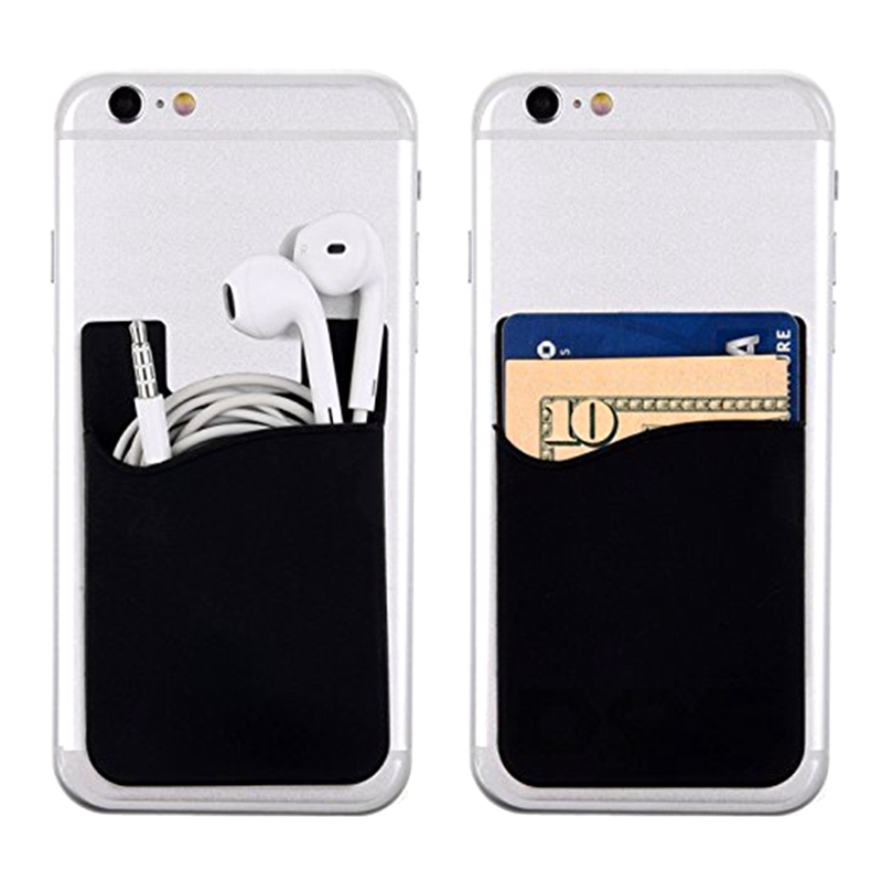1 Uds. Adhesivo de bolsillo de crédito de negocios de silicona mujeres hombres teléfono celular funda para tarjeta de identificación funda delgada pegatina bolsas
