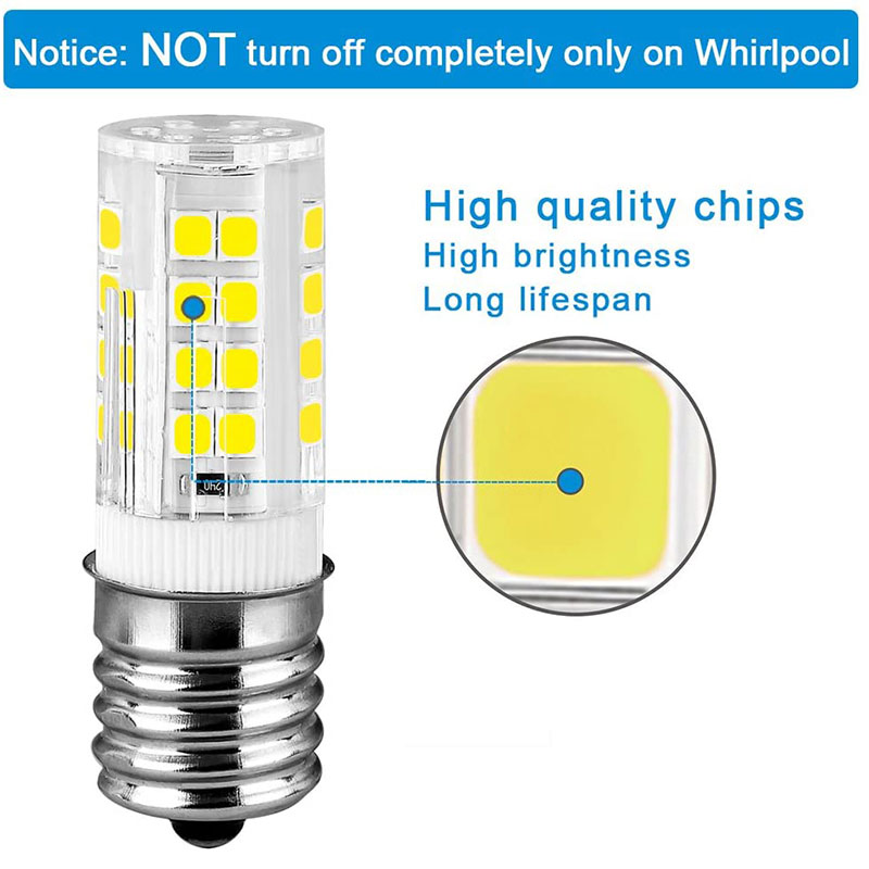 Bombilla LED de cerámica para horno microondas, lámpara de luz para congelador, piezas de repuesto para microondas, E17, 210-230V, 4W, 6000K