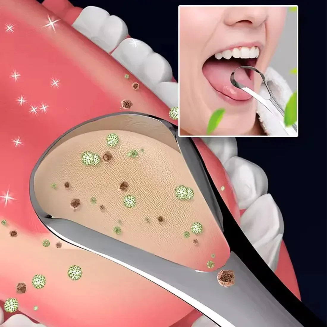 1/2 st återanvändbara tungskrapor i rostfritt stål, användbara för tungrengöring, fräsch andedräkt, rengöring av belagda tungor, munhygienvårdsverktyg