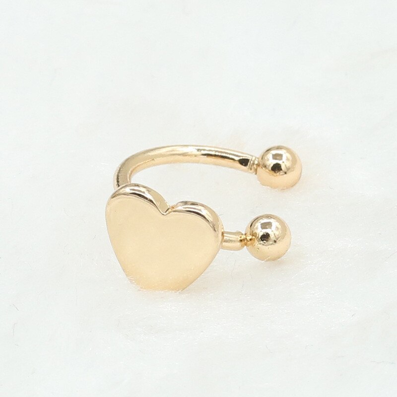 1piece No Pierced Star Moon Heart Triangle Clip Earrings For Women Simple Style Ear Cuff Jewelry