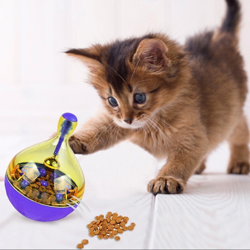 Interaktiv kattleksak iq behandla boll smartare husdjursleksaker matboll matautomat för katter som spelar träningsbollar tillbehör för husdjur