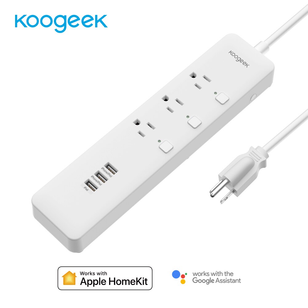 Koogeek Smart USB multiprise prise Wifi prise ue interrupteur de surcharge 3 prise 4 ports USB chargeur pour Apple Homekit Alexa Google
