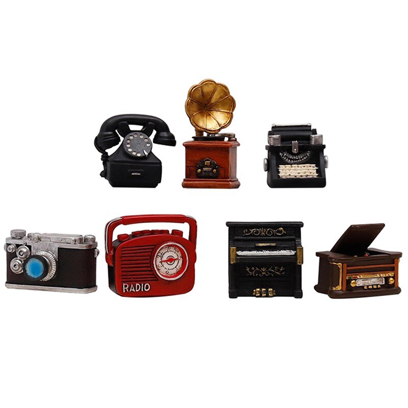 Camera Phonograph Mini Resin Ornaments Home Living Room Wine Cabinet Decoration Photo Props Ornaments