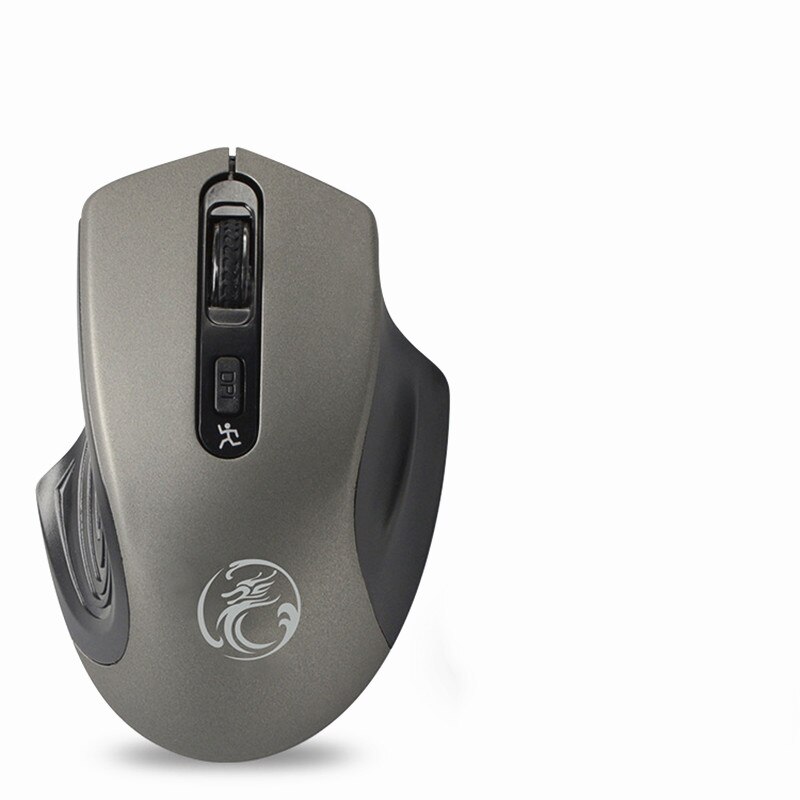 Sound Silent Wireless Mouse USB 2.0 2000DPI With Battery Receiver Optical Computer 2.4GHz For Laptop PC Gamer Mouse: Gray