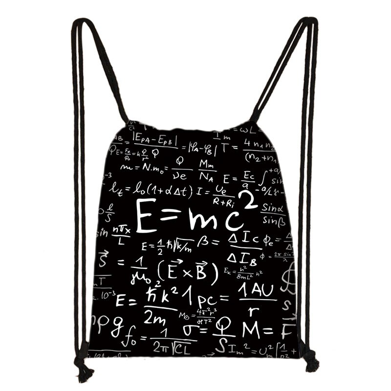Interest Math Physics Formula Print Bundle Pocket Women Softback Mathematical Formula Girl Boy Storage Bag Fort Travel Bookbags: skdmath05