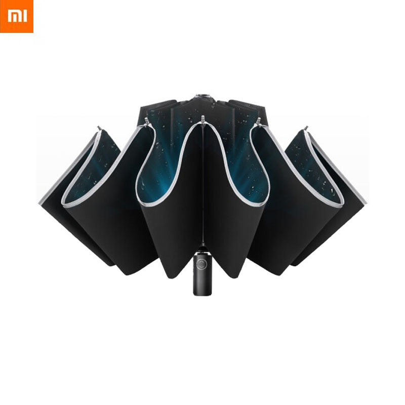 Xiaomi Automatic Folding Automatic Open Reverse Umbrella Male Sunny Rain Strong Reflective Anti-wind Umbrella