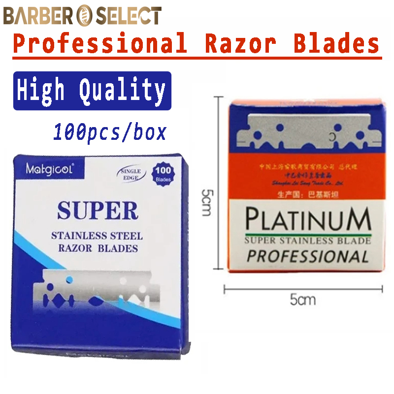 100 kpl/laatikko yksipuolinen partakoneen terä ruostumattomasta teräksestä miesten parranajokone manuaalinen parranajo höylät parturi parturin muotoiluvälineet parranajo