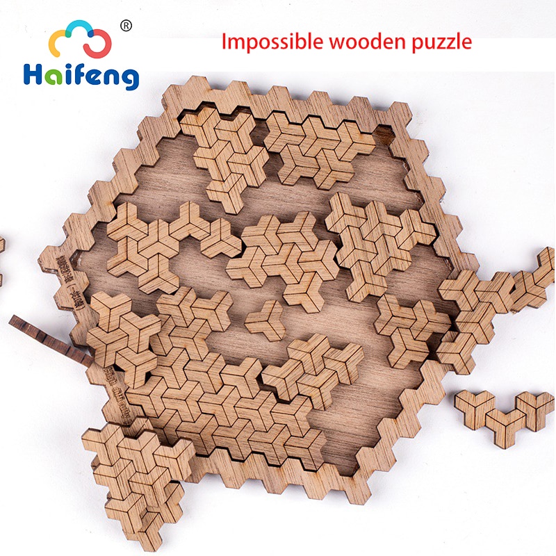 Impossible Puzzle Decompression Puzzle Wooden Jigsaw Toys Board Games Toy for Adults 18 Ten Levels of Difficulty Games