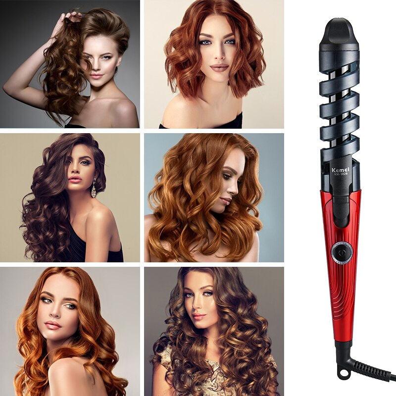 Rizador de pelo eléctrico para mujer, tenacillas en espiral, cerámica, turmalina, herramienta de estilismo DIY, 38D