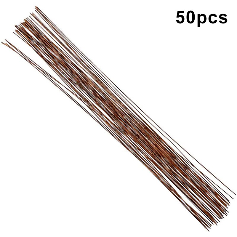 20 Gauge Brown/White/Green Floral Wire 14 Inch 50pcs/Package DIY: Brown