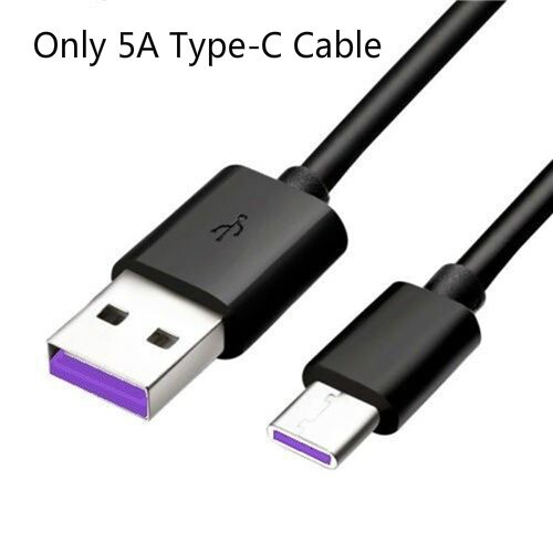 5A 3A Type C Cable Super Fast Charge USB C Cable QC 3.0 2.0 Rapid Charging Wire SuperCharge Phone Cord for Huawei Honor Xiaomi: 5A Black Cable / 1m