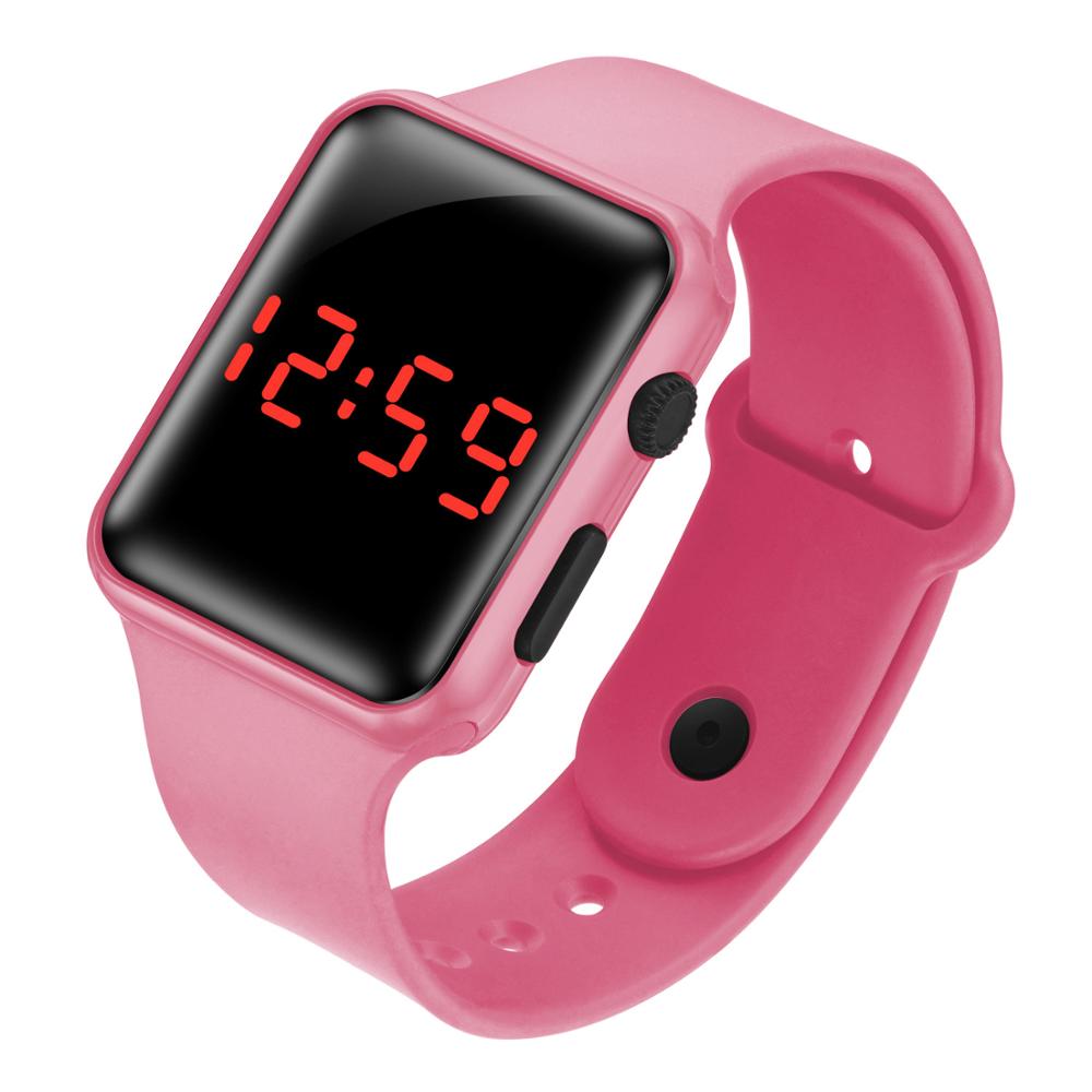 LED Student Electronic Watch Children Watch Suitable For Boys and girls Cute Bracelet Color watch: Pink