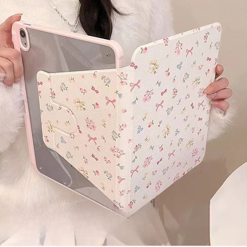 Funda bonita de dibujos animados para iPad Air 6, para IPad Air 5 4 10,9 Pro 11 2/3/4th, funda con rotación para iPad 10,2 8/9 Gen con portalápices