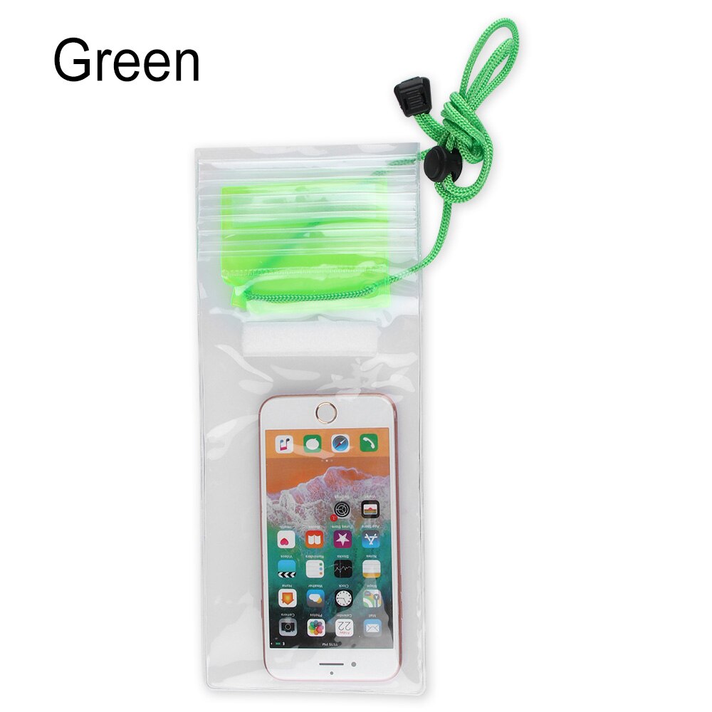 1PC Environmental Universal Under Water Proof Dry Pouch Bag Case Cover Protector Holder For Cell Phone: green-2