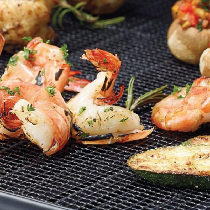 Parrilla de barbacoa PTFE de teflón de con 3 estilos, malla de sustitución de alambre, accesorios prácticos para cocinar al aire libre