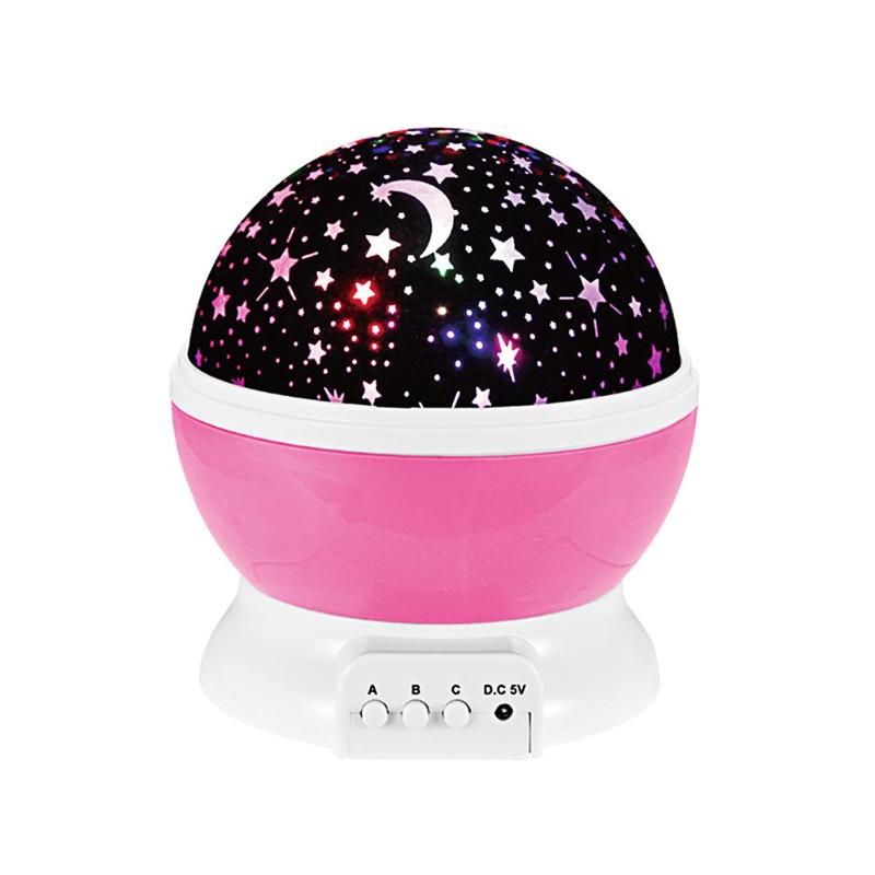 Romantic Starry Sky LED Projector USB Night Light Kids Luminous Toys Chrismas Romantic Colorful Led Projection Lamp Lights: Pink