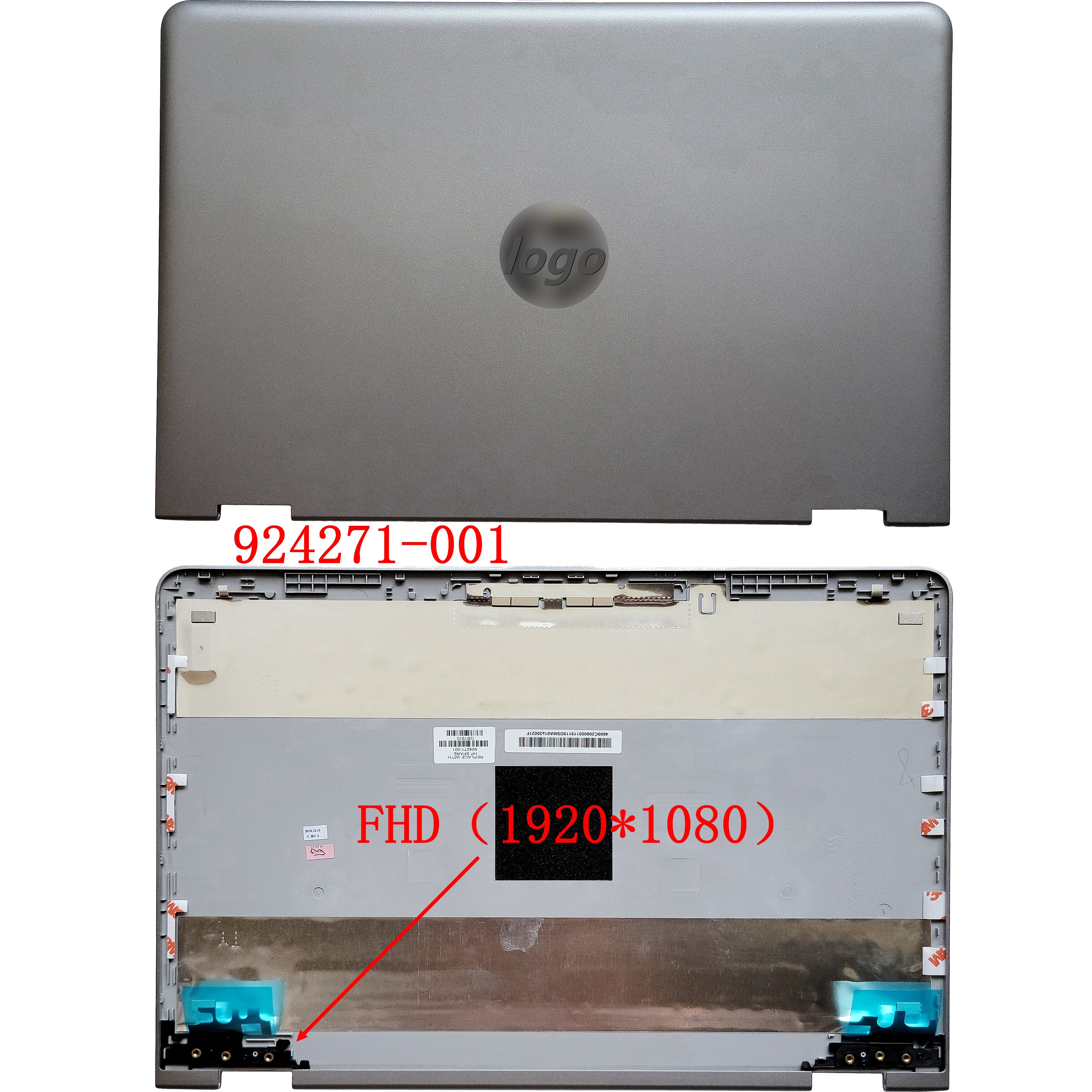 Originele Voor Hp Pavilion X360 14-BA Back Cover Top Behuizing Case Lcd Rear Deksel 924269-001 924270-001 924271-001 924272-001: Gray FHD 924271-001